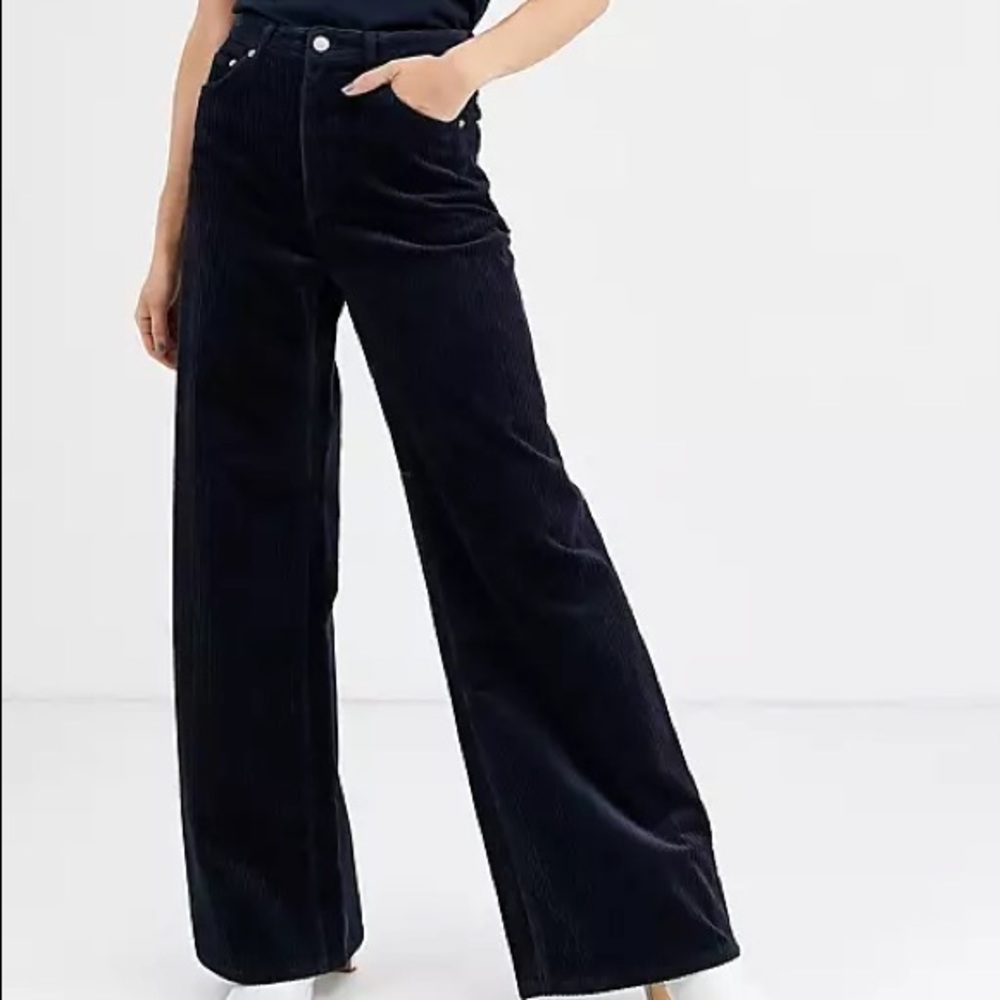 ASOS high waisted wide leg corduroy pants